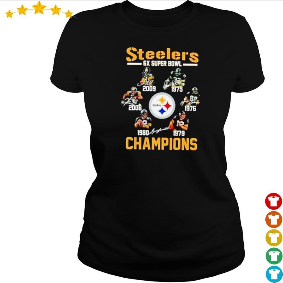 Steelers 6X Super Bowl Champions Signature Logo shirt, tank top, v